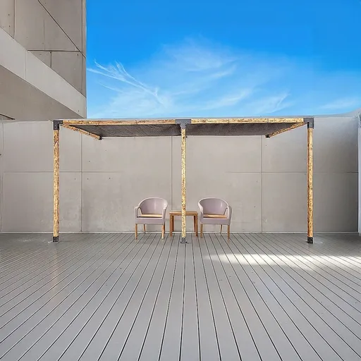DIY Pergola Kit – Double Wall Mount with Black Screens Set with Brackets