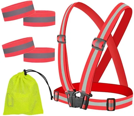 Reflective security Vest, Adjustable Reflector Gear Strap for Running and Cycling