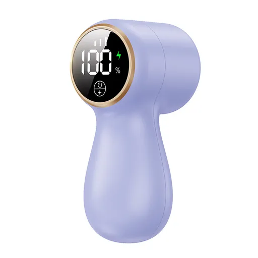 Rechargeable Electric Lint Remover with LED Display, Fabric Shaver for Removing Fuzz and Pilling from Jumpers, Coats and Upholstery, Purple