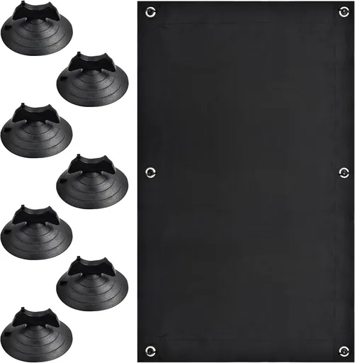 Blackout roller blind - No drilling required - 96 x 100 cm - Portable blackout curtain for windows - with 7 suction cups - Thermal insulation, Sun protection, Roller blind for skylight, Bedroom, Garden, Car - Black