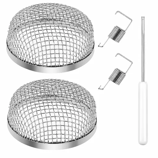 2PCS Stainless Steel RV Furnace Vent Screen, Heater Vent Cover with Installation Tool