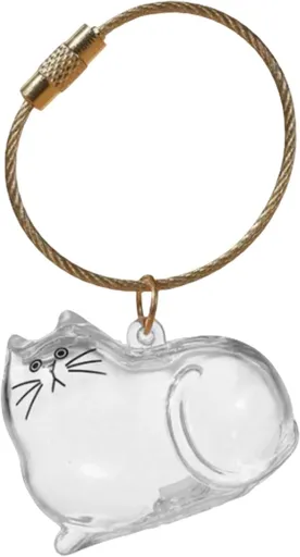 Cat Pet Keepsake Funeral Supplies: DIY Pet Fur Memory Capsule, Memorial Keychain for Cats, Transparent Transparent Material Pets Fur Keepsake, Self-Fill cat Memorial Gift for Pets Lovers (No.2)