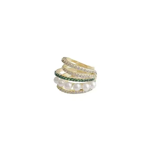 Silver Needle Multilayer Color Ear Hoop Earrings,Simple Pearl Ear Hoops Stud Hoop,Applicable for Birthday Daily Jewelry