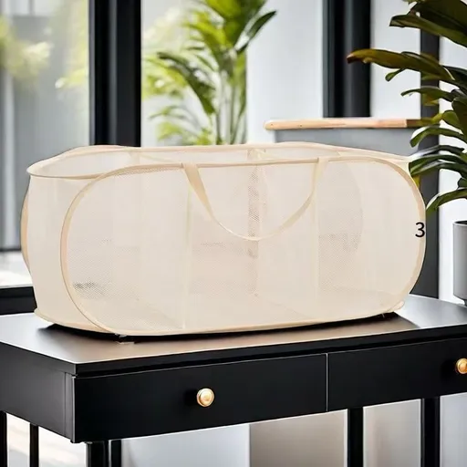 Beige 3‑Compartment Horizontal Laundry Hamper 2 PCS, Christmas Bedroom Storage Gift