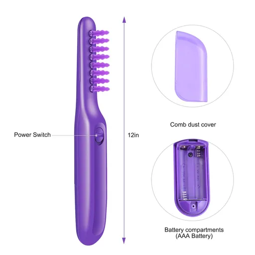 Electric Detangling Brush, Mane Electric Detangling Brush with Brush Cover Wet Dry Tame Dual Use Negative Ion Massage Comb Styling