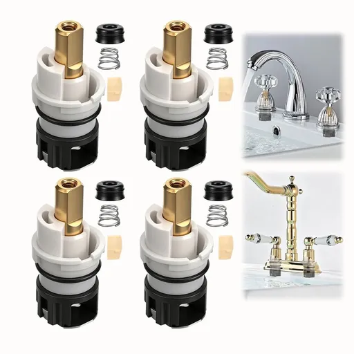 2/4Pcs Faucet Stem Replacement RP25513 Faucet Stem Assembly Kit with Cartridge Seat Spring Turn Stop for Bathroom