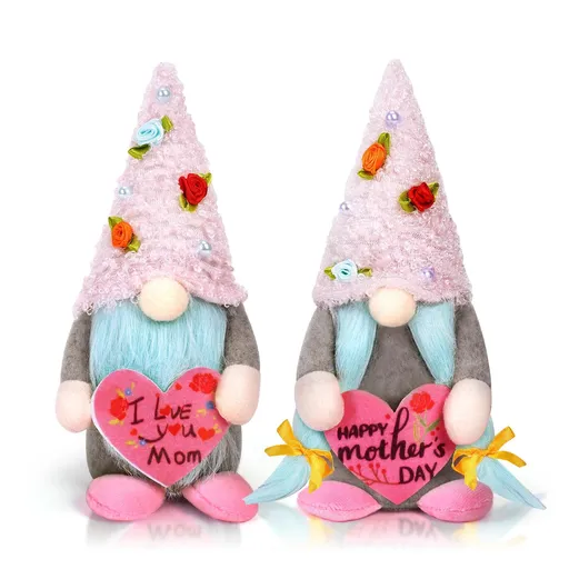 Spring Gnomes Plush,Mothers Day Gnome Gifts for Mom,Tulip Gnome Mothers Day Decorations,Faceless Dwarf Doll Swedish Dwarf