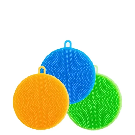 "4PCS Color random Silicone Scrubber Brush Dish Wash Cloth Dirt Cleaning for Kitchen Bathroom Random Color| Attractive Processing"