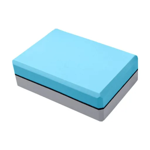 EVA Yoga Block 22.8x15.2x7.2cm Yoga Brick for Pilates Stretching Fitness - Blue & Gray