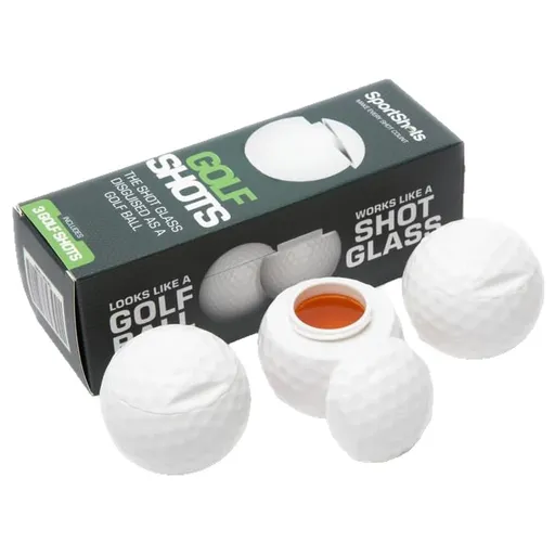 Golf Ball Shaped Shot Set – Fun Gift, Unique and Funny Gifts For Dad, Husband, Golfers and Men. Golfer Christmas Gift or White 12 Pack