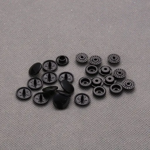 Plastic Sewing Snap Buttons 100 Sets Black Resin Round for Cloth Diapers and Bibs Accessories