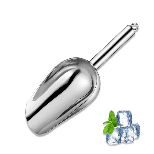 Stainless Steel Ice Scoop, Small Metal Food Candy Scoop for Kitchen Bar Party Wedding Kitchen Ice Scooper for Ice Maker