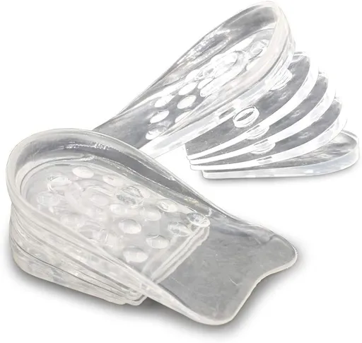 washable and reusableAdjustable 5-Layer Height Increase Insoles, Silicone Heel Cushion Inserts for Men and Women
