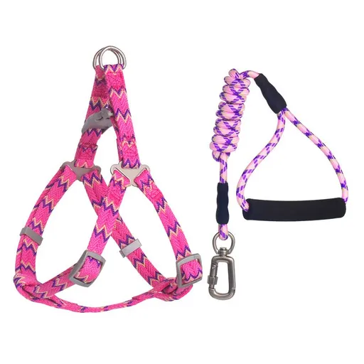 Zichen Nylon Pet Chest Strap 0.6 Drawstring Rose Red 0.8 strap +1.5 chest back