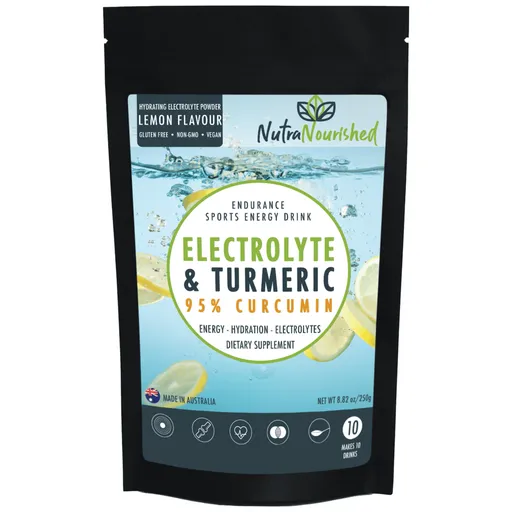 Electrolyte Powder & 95% Pure Organic Curcumin - Lemon Flavour, 250g