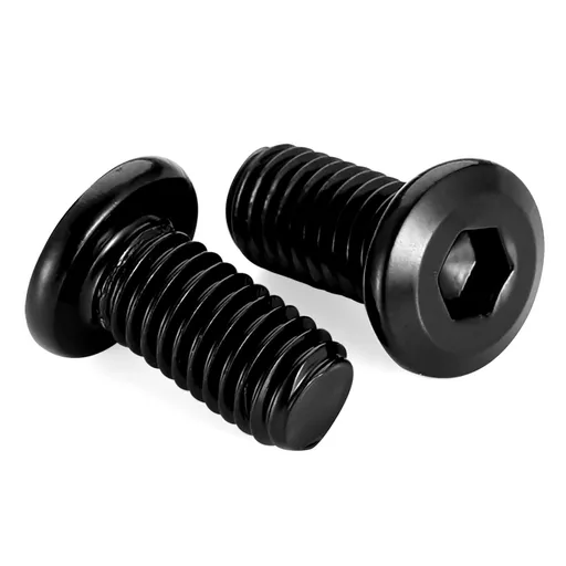 M8 x 12mm Socket Cap Allen Bolts, Flat Round Head Socket Cap Screws, Furniture Screws, Carbon Steel, Full Thread, Black Oxide Finish, 20 PCS