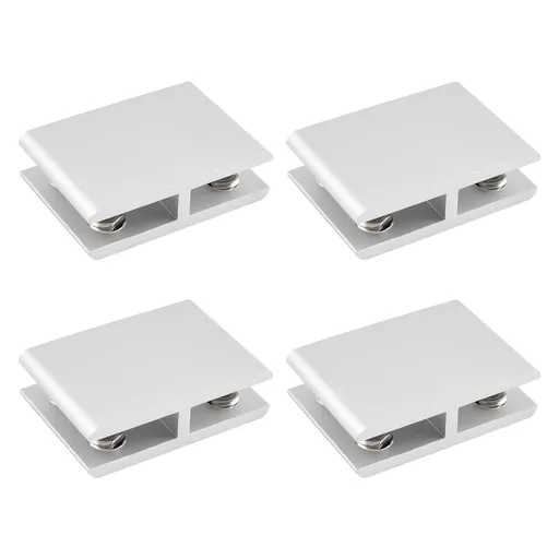 Glass Clamp,4 Pack Adjustable Double Side Aluminum Alloy Glass Shelf Support Bracket,Glass Clip Clamp Holder for 10-12mm Thickness