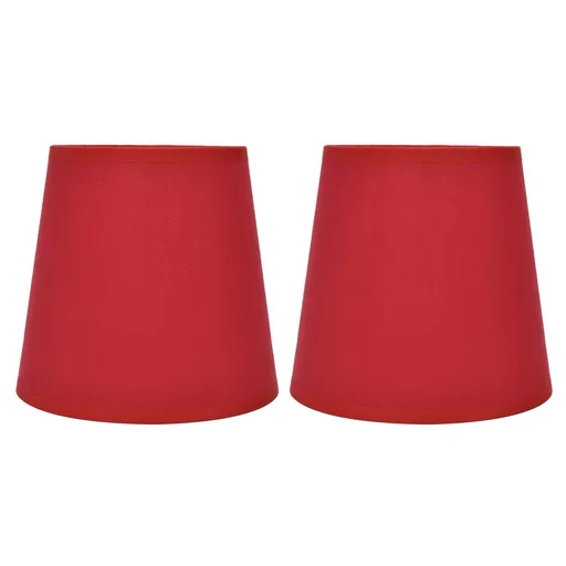 2Pcs Indoor Lamp Shade European Style Fabric Lampshade for E14 Chandelier Table Lamp Floor LampPX16 Red