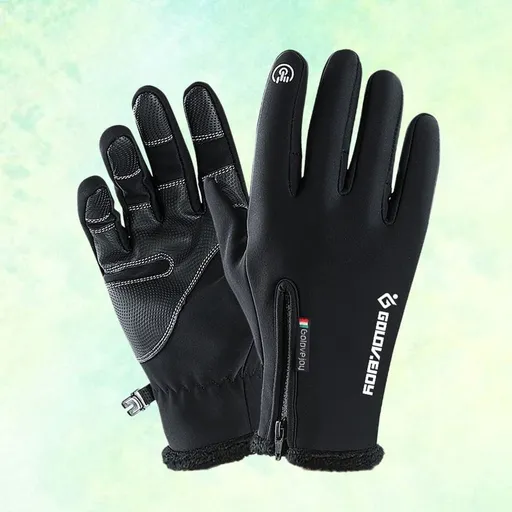 Black Waterproof Gloves for Outdoor Use Touch Screen Nonslip Palm