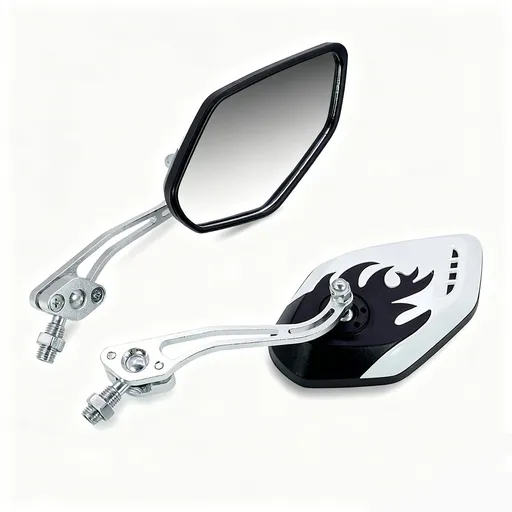 1 Pair Motorcycle Bicycle Rearview Mirror With Mount, White