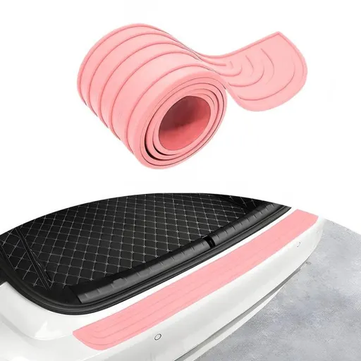Car Bumper Protection Strip, Trunk Loading Edge Protector, Anti-Collision Rubber Guard for Rear Bumper and Boot Sill, 104 x 9 cm, Pink