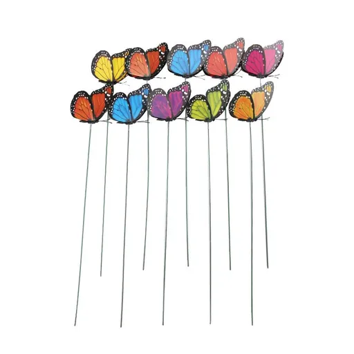 Butterfly Garden Stakes Yard Planter Colorful Butterfly Garden Ornaments Decorations for Garden10 Pcs Set Random color mixing