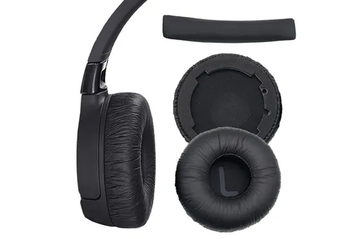 Ear Pads Cushion Cover Replacement Headband Replaceable Foam Headphone Cover for JBL Tune600BT T660NC T670NC Wireless Headphone Ear Pads Headphone Ear Pad Repair Parts -Black