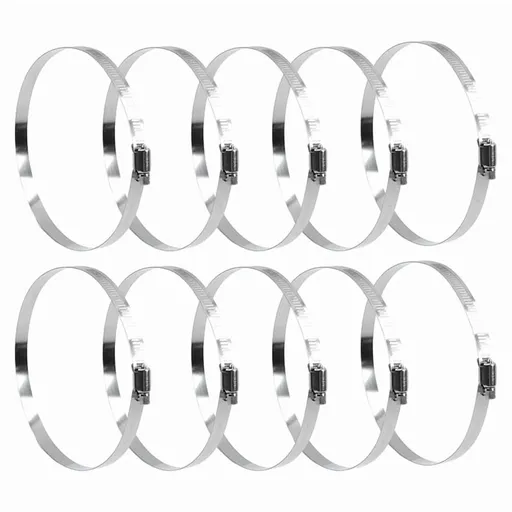 6 Inch Hose Clamp, (141-165mm) 304 Stainless Steel Worm Gear Duct Clamps - Adjustable Duct Pipe Air Clamps,10 Pack