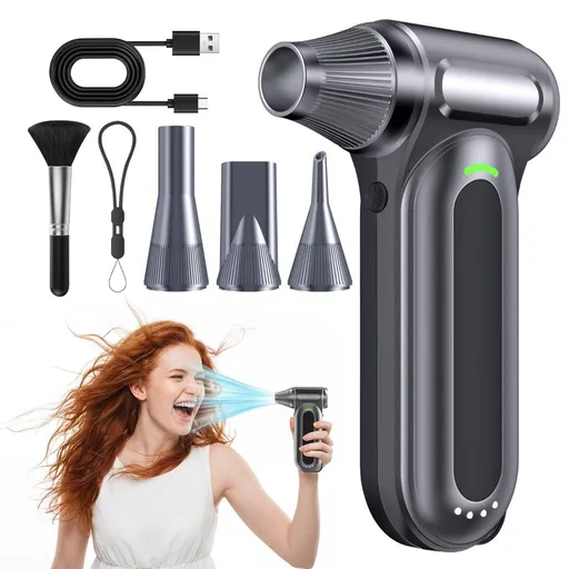 Compressed Air Duster, 150,000 RPM Electric Air Duster with Brushless Motor, 4-Speed Cordless Rechargeable Air Blower for Keyboard, PC, Car - Electronics, Canned Air Alternative