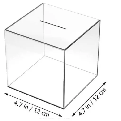 Acrylic Clear Bank Money Saving Box for Cash Saving, Unopenable Adults Bank for Real Money Bank Coin Bank Change Jar Clear,12*12CM