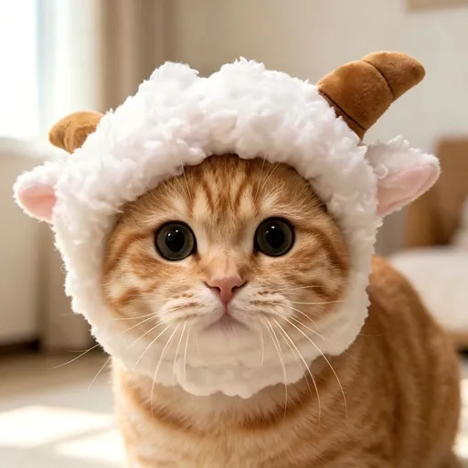Pet Cat Dog Hat AMOOR Sheep Design M Size Lamb Hat