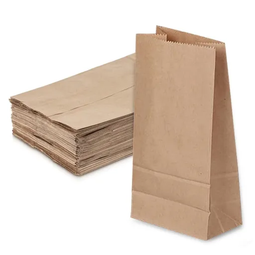 Paper Grocery Bags (50 Pcs Bulk) Heavy Duty Brown Paper Bag, Large Grocery Kraft Sacks, for Takeout, Restaurant, Retail, Shopping, 3.54x2.16x7.08 3.54" x 2.16" x 7.08" Khaki