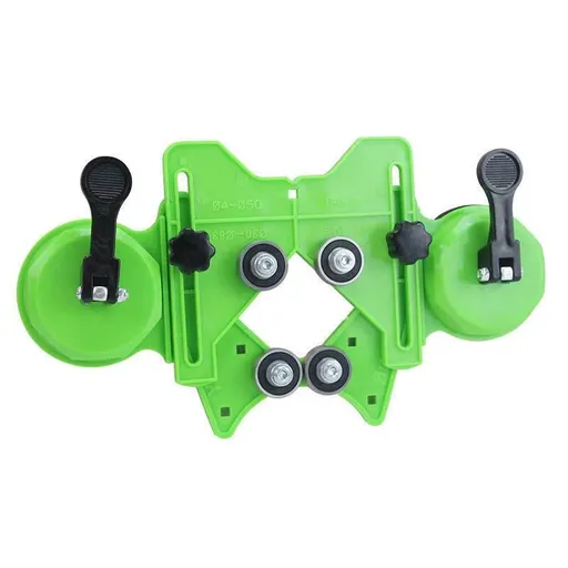 Hole Saw Guide Jig Fixture, 4mm - 83mm Adjustable Punch Locator Drill Guide Glass Drilling Jig with Double Vacuum Suction Bases for Ceramic Glass Marble（140*265mm ）