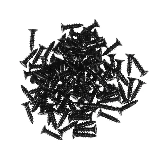 100pcs Drywall Nails M4x16 Carbon Steel Cross Flat Head Screws Repairment Black