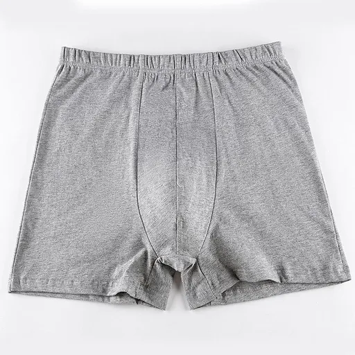 Zhenruiti Men Cotton Boxer Shorts High Waist Breathable Flower Gray L (40.00 kg-50.00 kg