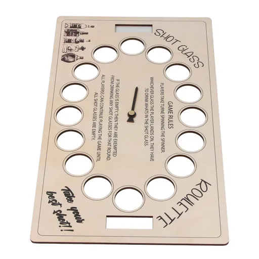 Shot Drinking Game 45cm Wooden Rotating Adults Drinking Table Game Board for Party Bar Game Nights