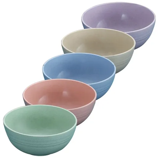Unbreakable Kitchen Bowls Set Assorted Colors for Family 5Pcs