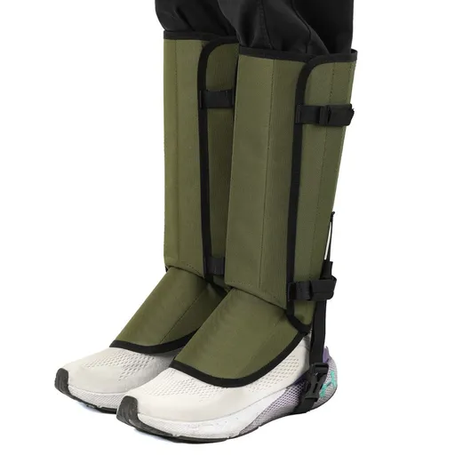 Waterproof Hiking Gaiters Green - 3 Layer Nylon Leg and Boot Covers with Adjustable Buckles for Bushwalking, Camping, Mud, Sand, Rain and Snow - 1 Pair