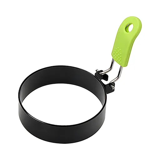 Egg Ring with Silicone Handle, Non Stick Cooking Mold for Pancakes Eggs Muffins and Breakfast Sandwiches, Green