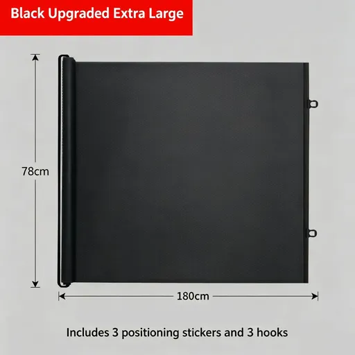 Automatic Retractable Pet Barrier Gate, Super‑Large Black 78*180cm, Cat Escape‑proof Door Fence, Home Safety Partition, Christmas & Halloween Pet Gear, Delicate Holiday Gift