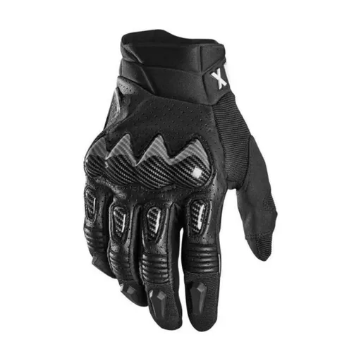 Fis Carbon Fiber Leather Anti Slip Motorcycle Gloves Black