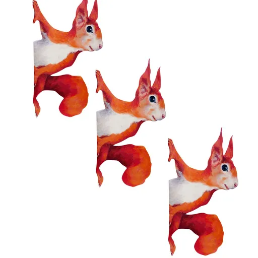 3 PCS Peeping Squirrel Wall Woodland Stickers Cartoon Animal Windows Side Sticker Creative Squirrel Wallpaper Decal