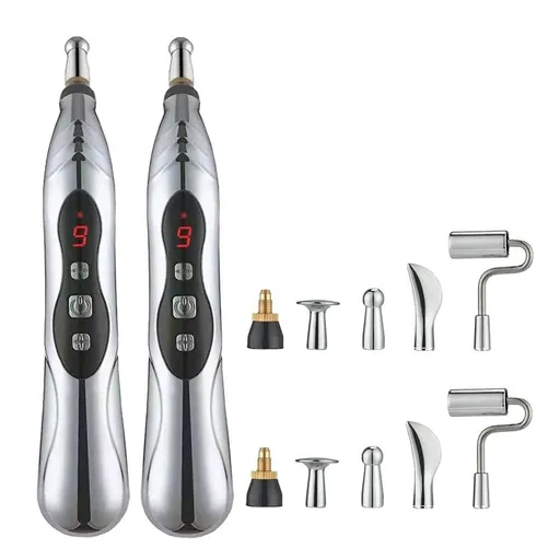2pcs Electronic Acupuncture Pen Relief Pain Electric Massager Tools for Body Head Neck