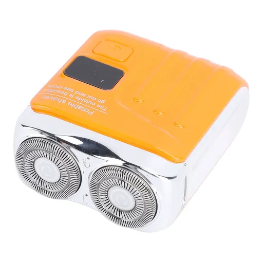 Mini Rotary Beard Trimmer Dual Heads Rechargeable Water Resistant Compact Electric Mustache Trimmer Orange