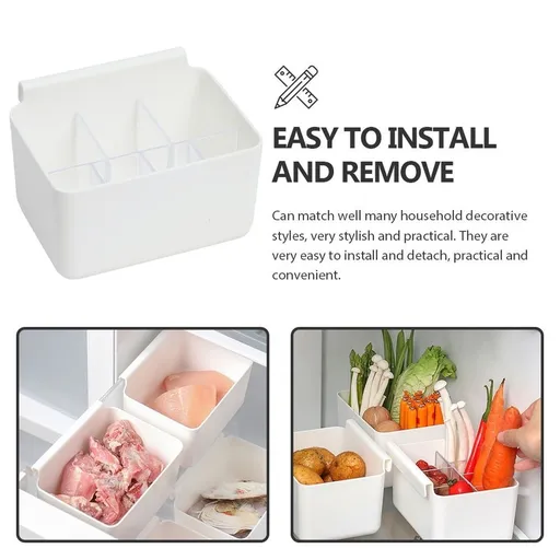 White PP Fridge Side Door Storage for Sauces and Small Items
