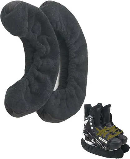 Junior Ice Hockey Figure Skating Hard Blade Guards Universal Black Pair