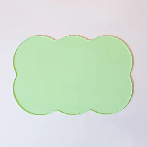 3-Piece Green Silicone Placemat Set Cloud Shape Non-Slip Heat Resistant Kids Dining Mat