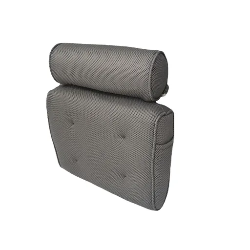 14.5x12.5 inch, Extra Comfortable Bathtub Pillow Bath Accessories for Head,Neck and Back Support, Soft Spa tub Pillow Grey