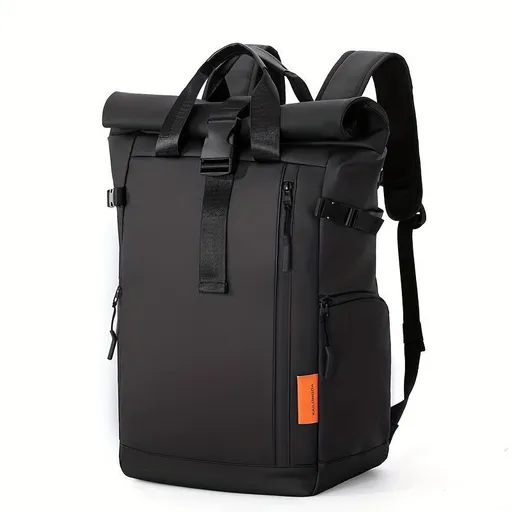 Roll-Top Backpack Travel Backpack Water-Resistant Backpack Unisex Backpack - Gray - Size M