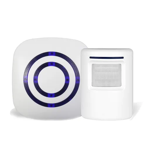 Business use motion sensor doorbell, outdoor doorbell kit wireless lane alarm: with 1 plug-in receiver and motion sensor detector